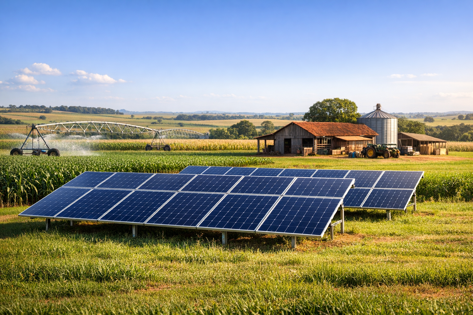Propriedade rural com sistema de energia solar